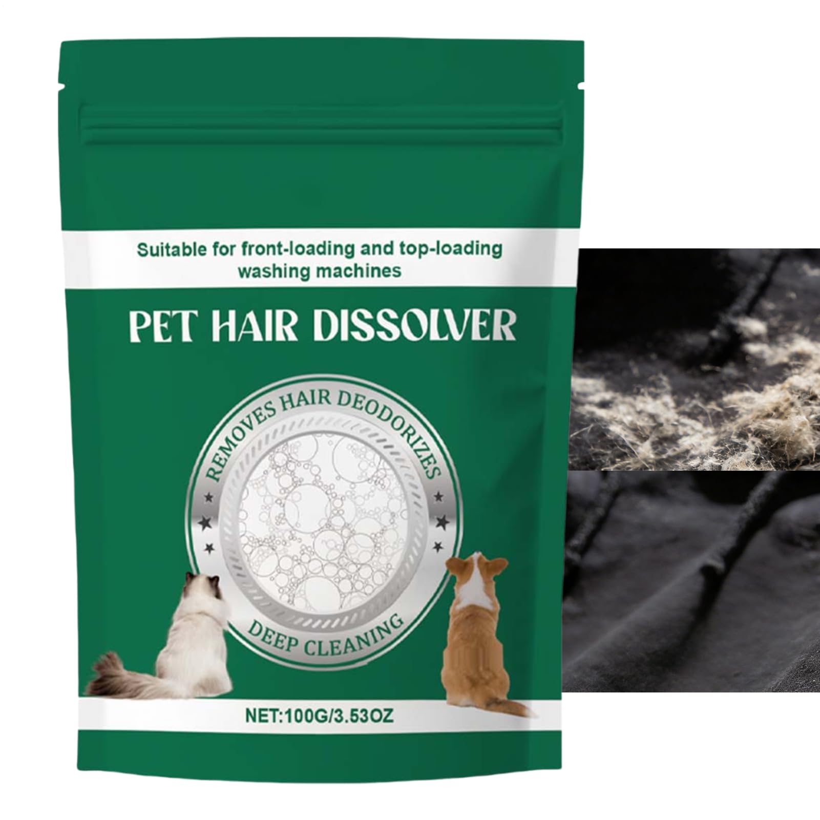 Hair Dissolver Pods, Pet Hair Remover, 60-Pack Laundry Pods with Safe Dissolving Formula, Fabric Care Detergent, Lint and Remover, for Household Daily Home, Fabric Care,