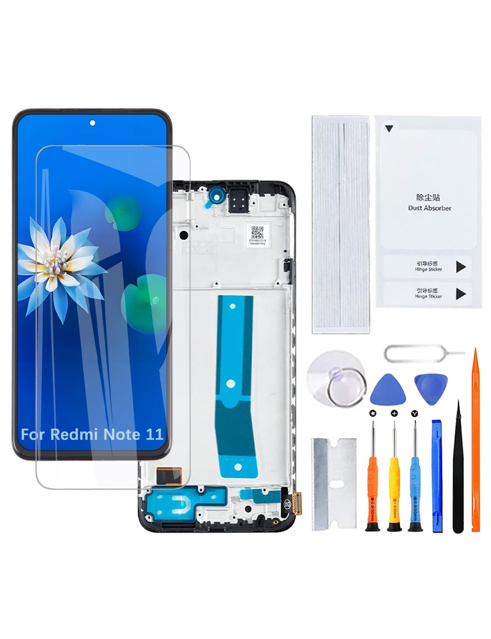 H&LYCYJ Display Schermo per Xiaomi Redmi Note 11 TFT 2201117TG 2201117TI 2201117TY LCD Schermo di Ricambio Kit di Assemblaggio con Telaio