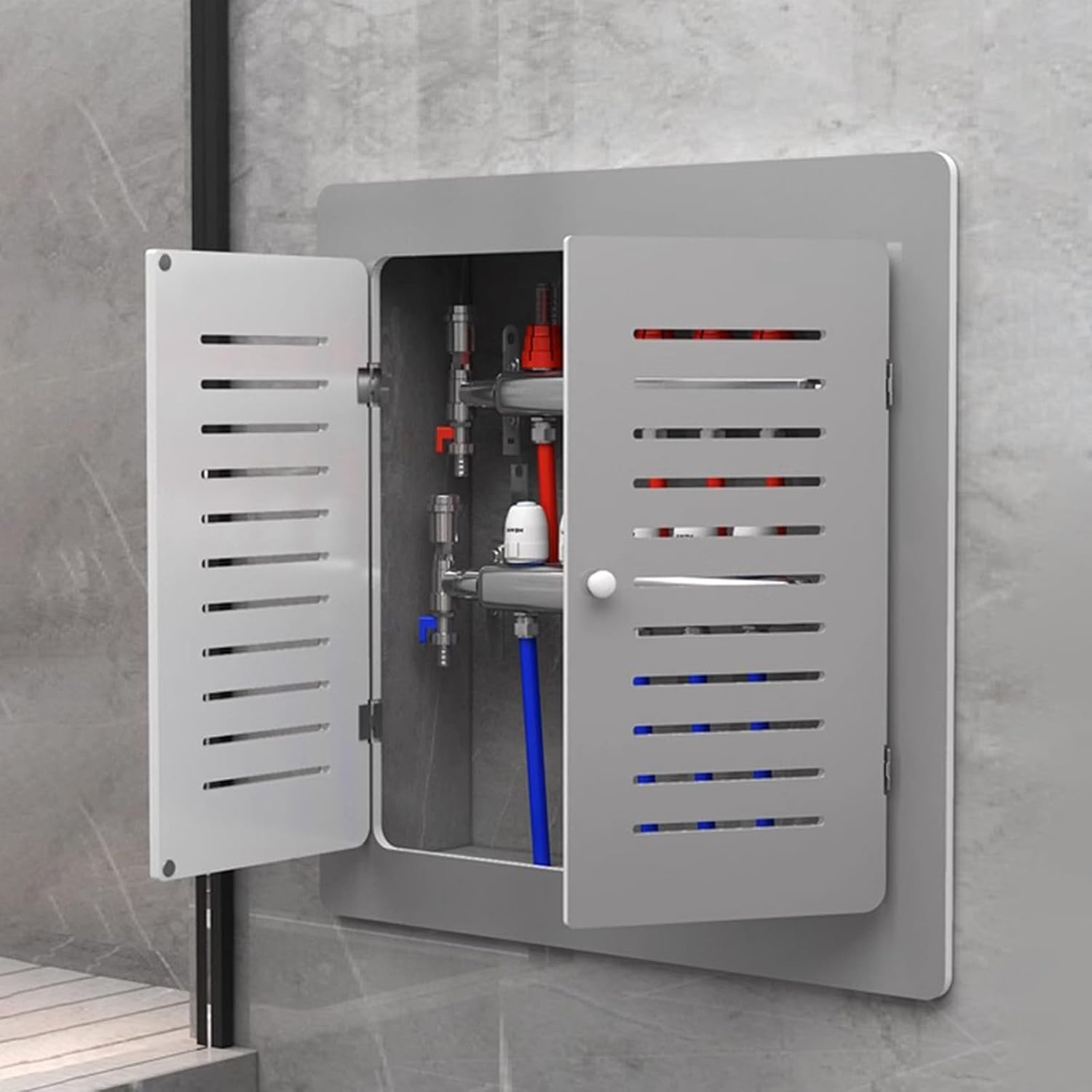 Customizable Shutter Inspection Door Panel - Flush Mounted Access Panel for Vent Systems, Detachable Wall Cover Plate for Plumbing, Grey, 32x20in (80x50cm)