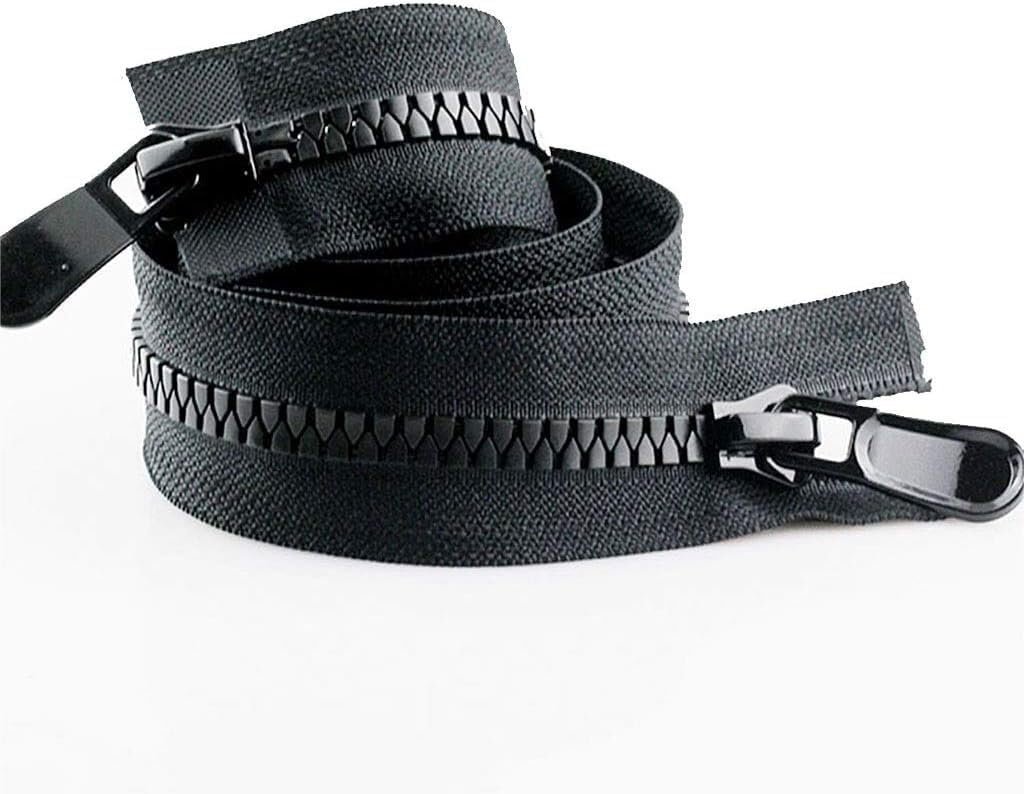 Lalian - 1 cremallera negra de 60 cm, 70 cm, 80 cm, 90 cm, 100 cm, 120 cm, 150 cm, 8 # 15 # para coser chaquetas, bolsas al aire libre (negro 8#, 120 cm)