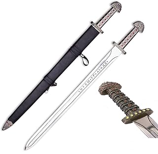 Viking Sword of Ragnar Lothbrok - Real of Kings/Ragnar - Bjorn Ironside Sword - Medieval Fancy Sw0rd of Viking self Defense The Symbol of Kingship- for Gift Role Play