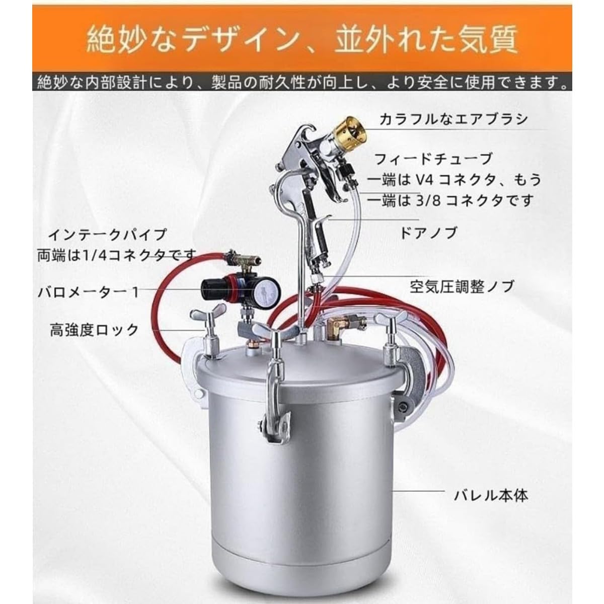 Amazon | Quirix 塗装ガン ペイントスプレー 加圧式 エアースプレー