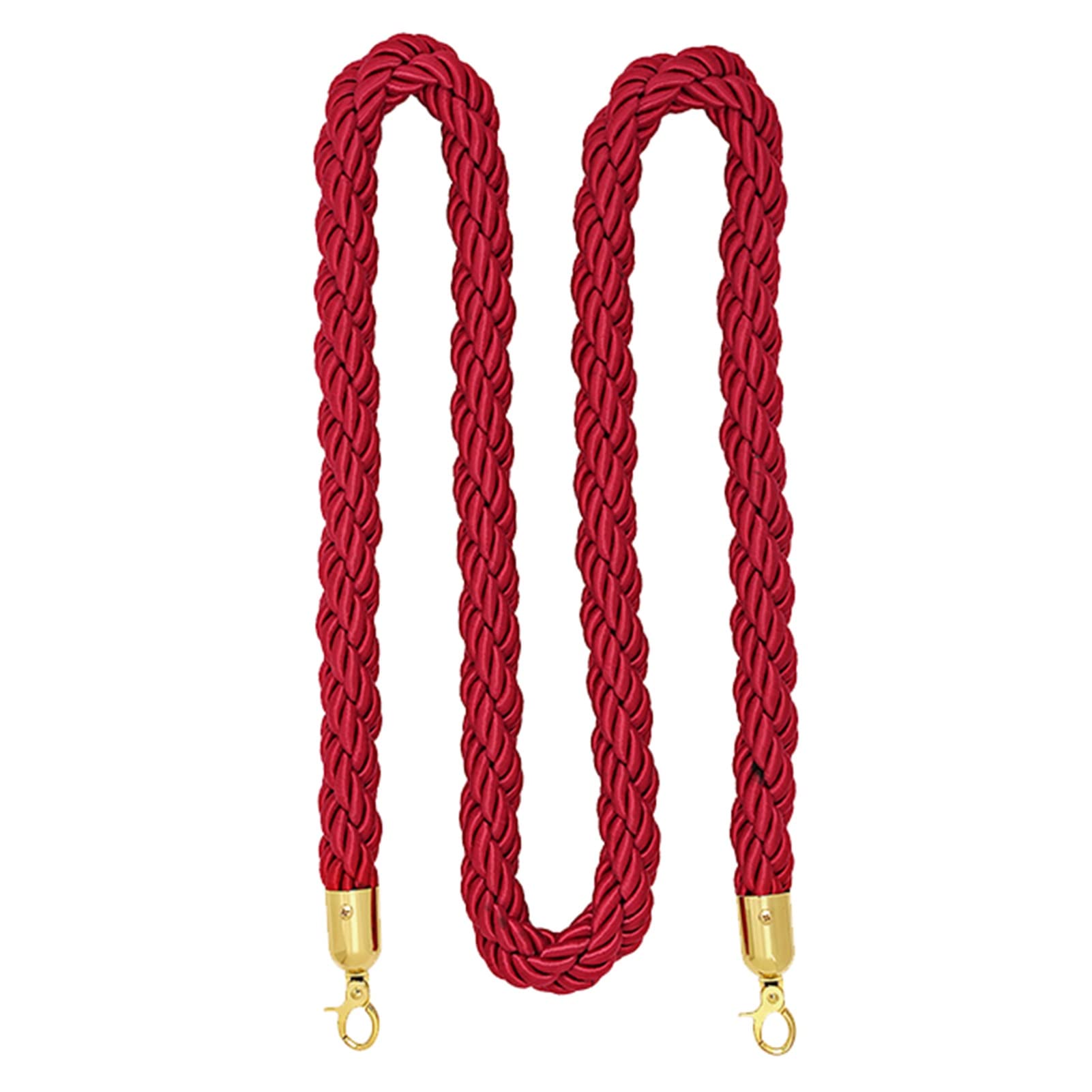 Guardrail rope， Queue Barrier Ropes with Gold Hook, Braided Crowd Control Stanchion Rope for Divider, Safety for Grand Opening/(2M)