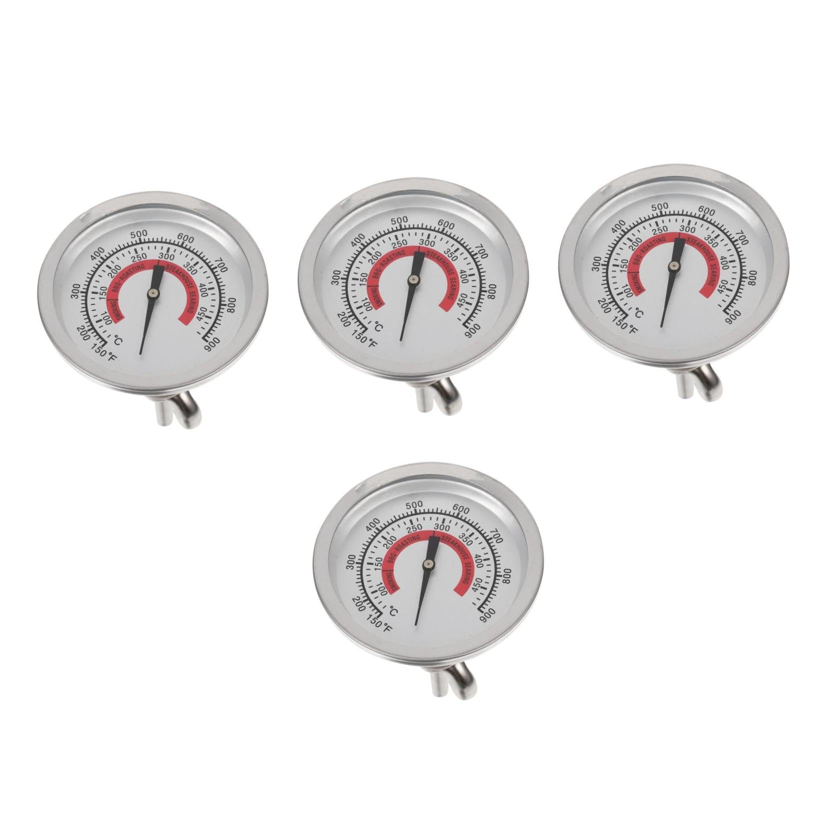 Sosoport 4pezzi Termometro Bimetallico Per Bbq e Misurazione Della Adatto Elettrici Gas e Grill Strumento e
