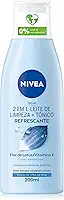 NIVEA Loção 2 em 1 200ml - Leite de Limpeza e Tônico - Remove as impurezas, inclusive resíduos de maquiagem e poluição, tonifica profundamente e deixa a pele mais saudável - Cuidado facial