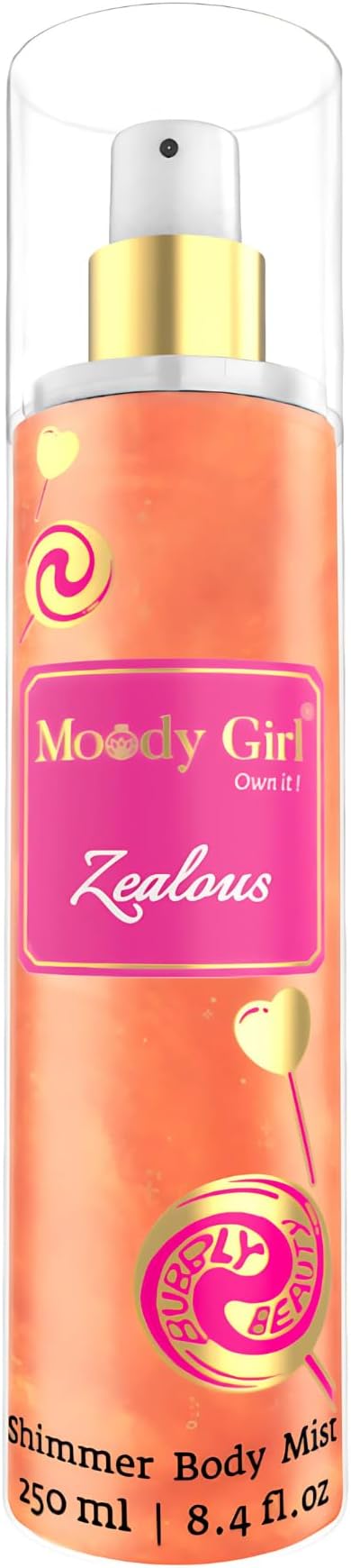 Zealous Shimmer Body Mist 250ml, Vanilla & Caramel Fragrance | Sweet Gourmand Body Mist, Soft Shimmer Glow, Everyday Fragrance Mist, Premium Body Mist