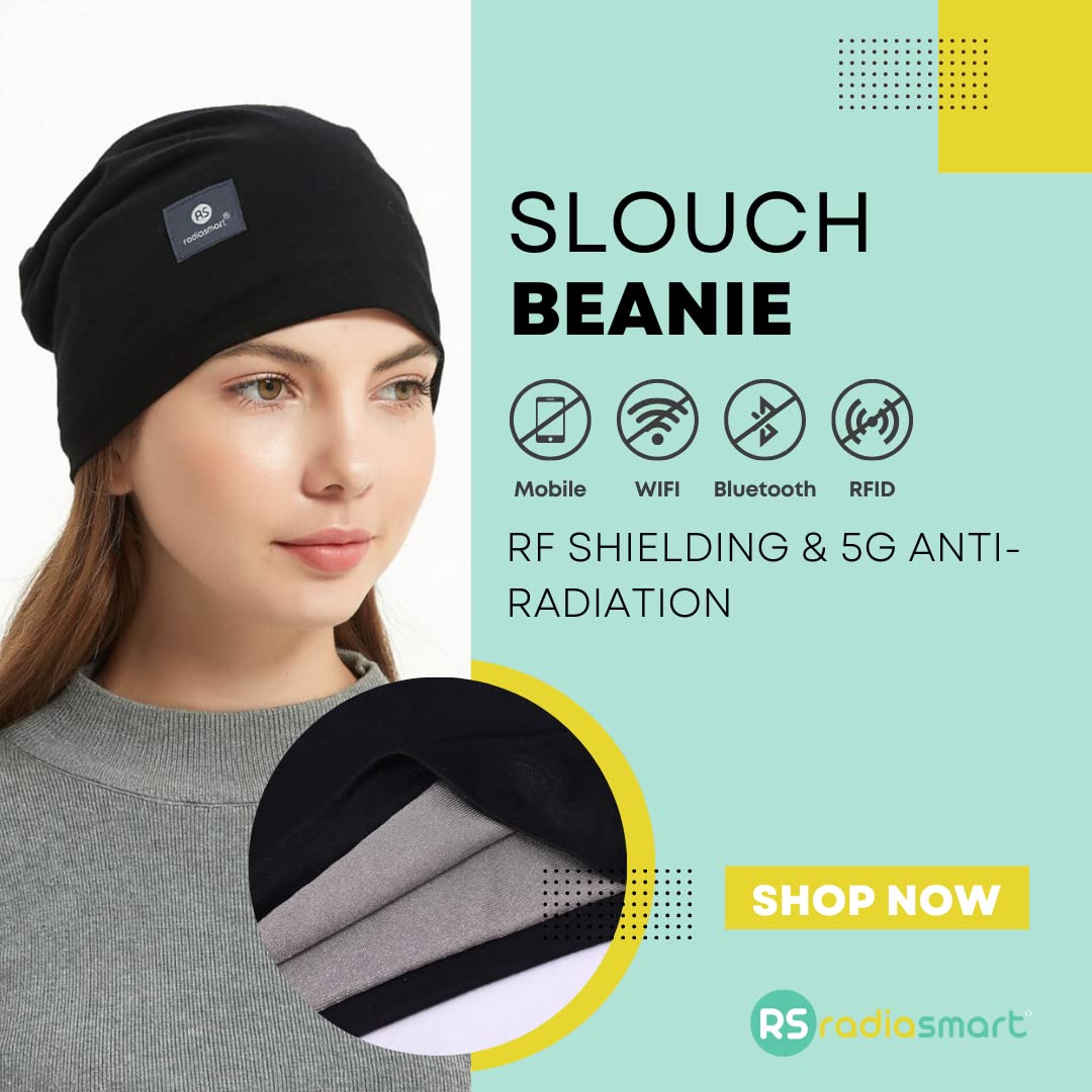 Buy Radia Smart EMF Protection Slouch Beanie, 5G AntiRadiation, RF