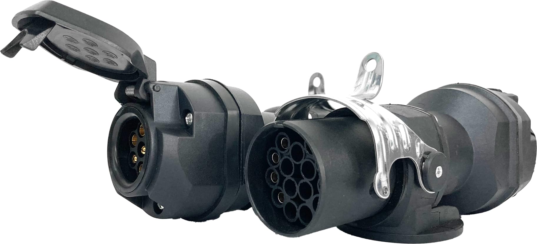 Berger & Schröter | Spannungswandler Adapter für Anhänger 15 polig 24V auf 7 polig 12V, ISO 12098, ISO 1724, Spannungsreduzierer