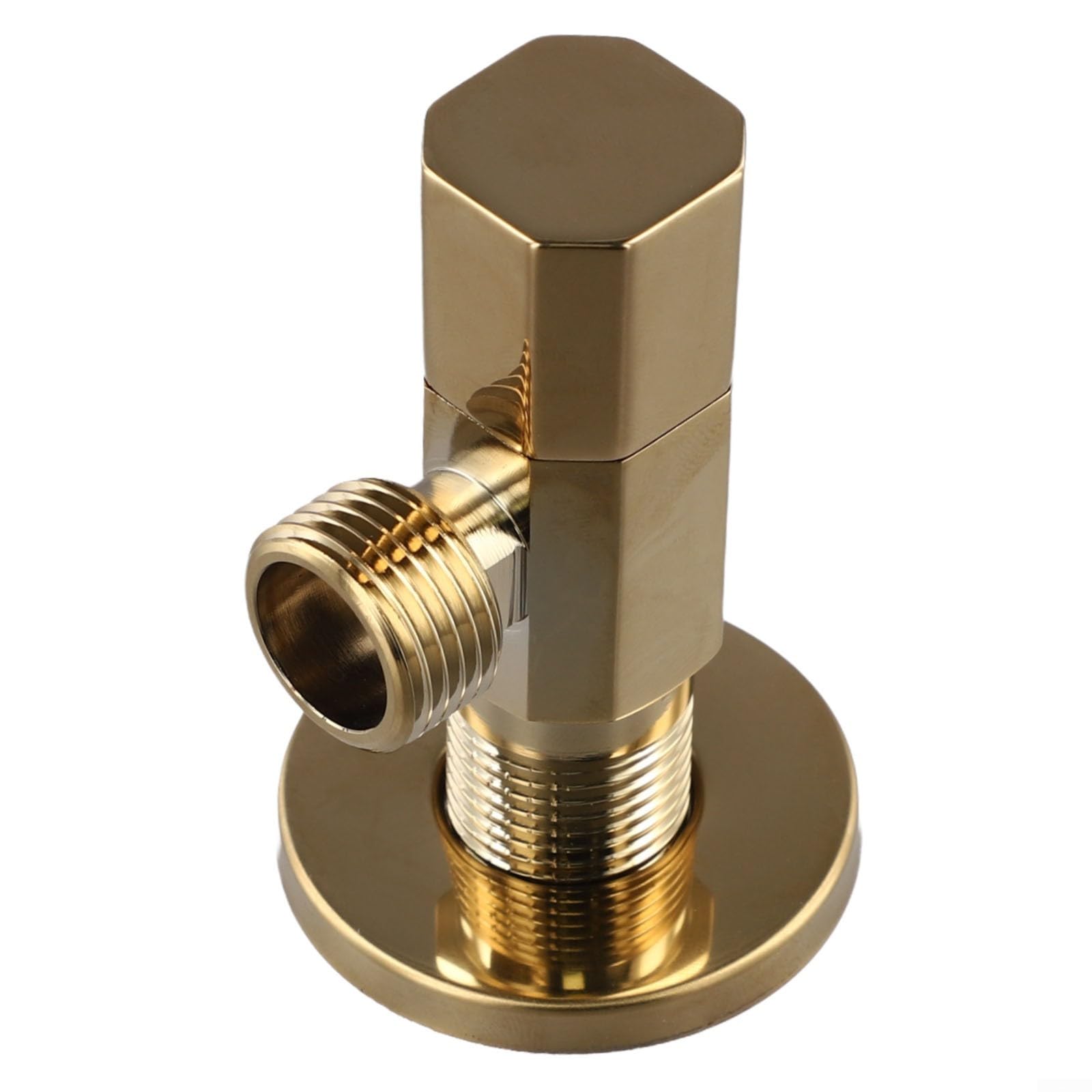 Besttoolifes Valvola di arresto angolare, in ottone, 1/2 "per ingresso NPT × uscita 3/8", maniglia a quarto di giro per bagno, cucina e WC controllo dell'acqua