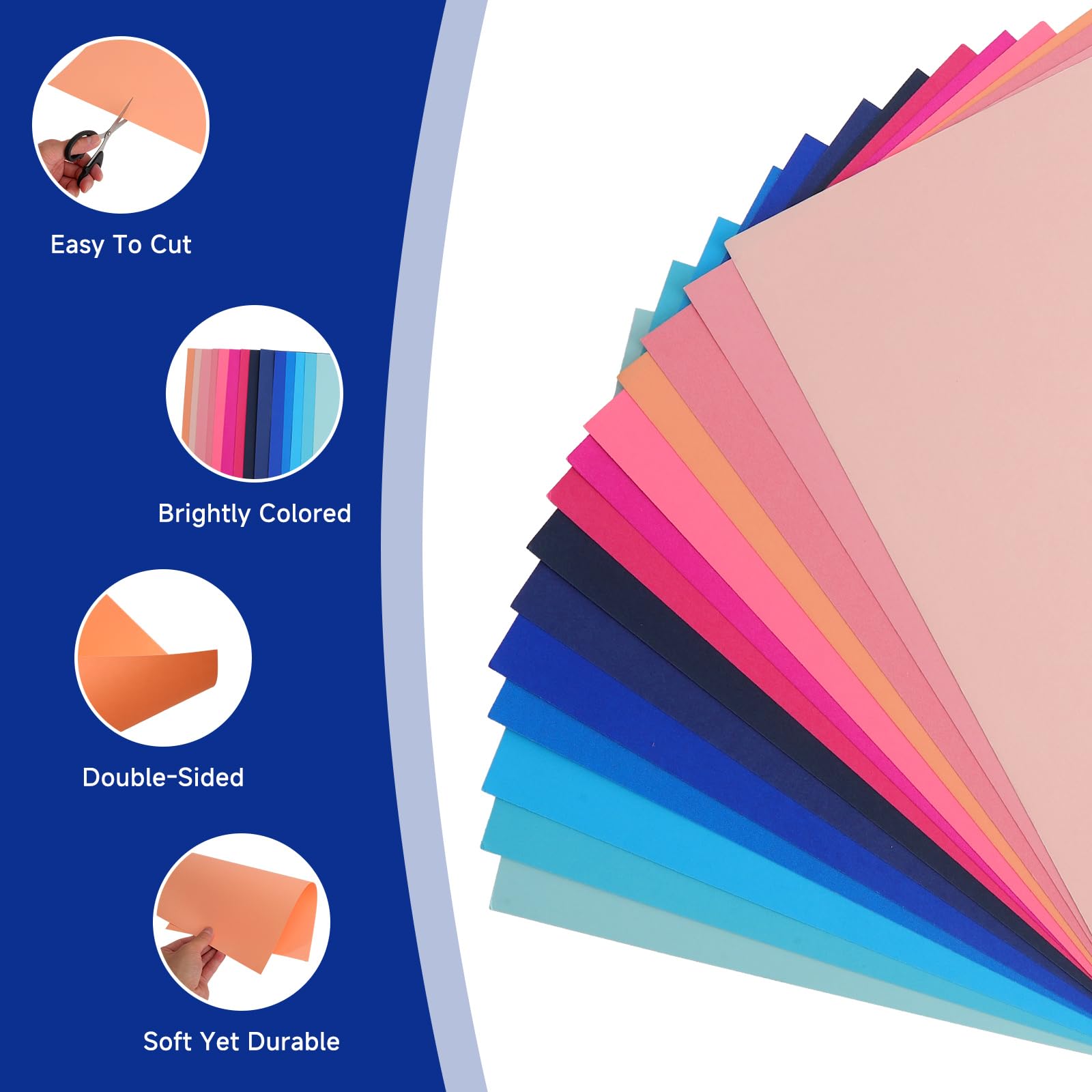 Cartoncino Colorato A4 14 tonalità Rosa Blu - Carta per Scrapbooking doppia faccia