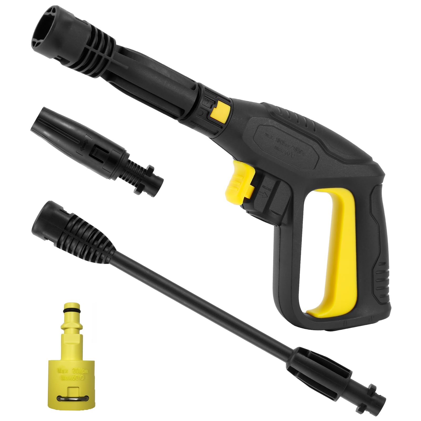 Pistolet ciśnieniowy Hierbla z wysuwanym prętem, zamiennik uchwytu myjki ciśnieniowej Karcher, kompatybilny z Karcher K2 K3 K4 K5 K6 K7 System Quick Connect do węża,