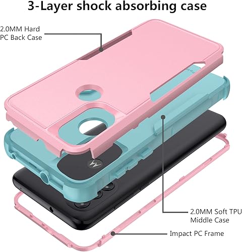 Miniatura 5 de TJS Funda para Motorola Moto G Pure 2021Moto G Power 2022, con protector de pantalla de vidrio templado, resistente, resistente, a prueba de golpes,