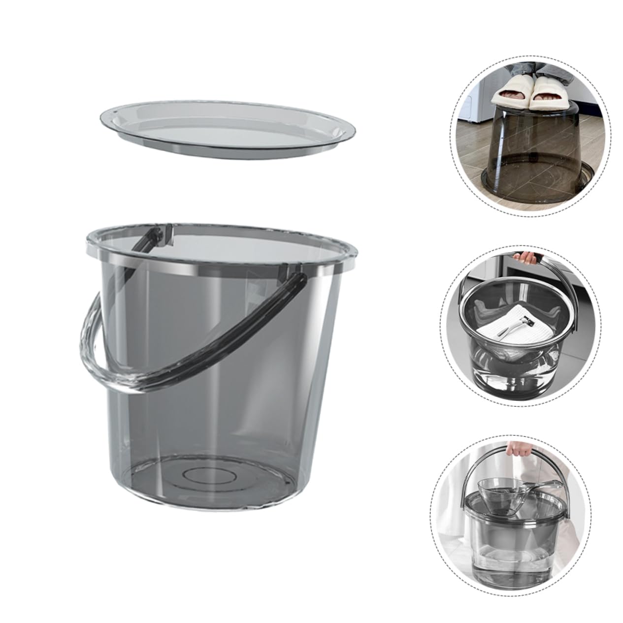 Alipis Cubo de Gran Capacidad de Plástico con Asa Hogar Cubo de Agua Multiusos para Jardinería y Limpieza Baño o Cocina
