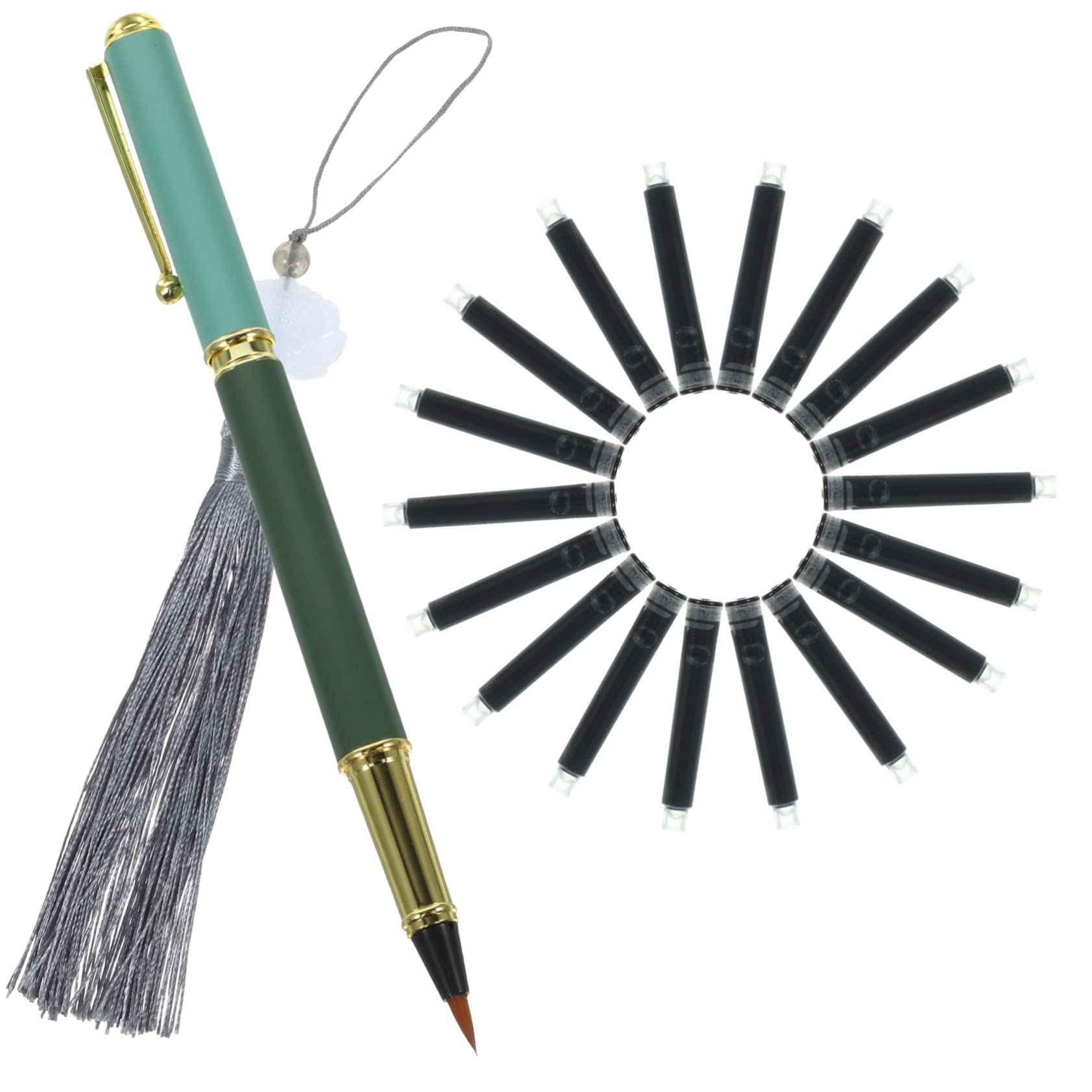 Anneome 5sätze Kalligraphie Pinselstift Edelstahl Pinselstift Tinte Und Weiße Quaste Für Wasserfarben Schreiben Und Malen Für Anfänger Und Fortgeschrittene