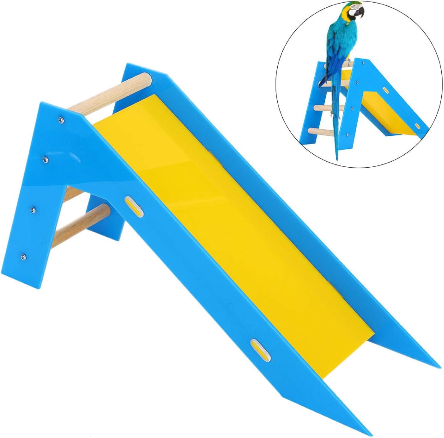 EVTSCAN Parrot Climb Slide Ladders, Non-Toxic Supplies, Skill Training Toys, Climb Toys for Birds, African Greys, Amazons, Eclectus, Mini Macaws, Cockatoos
