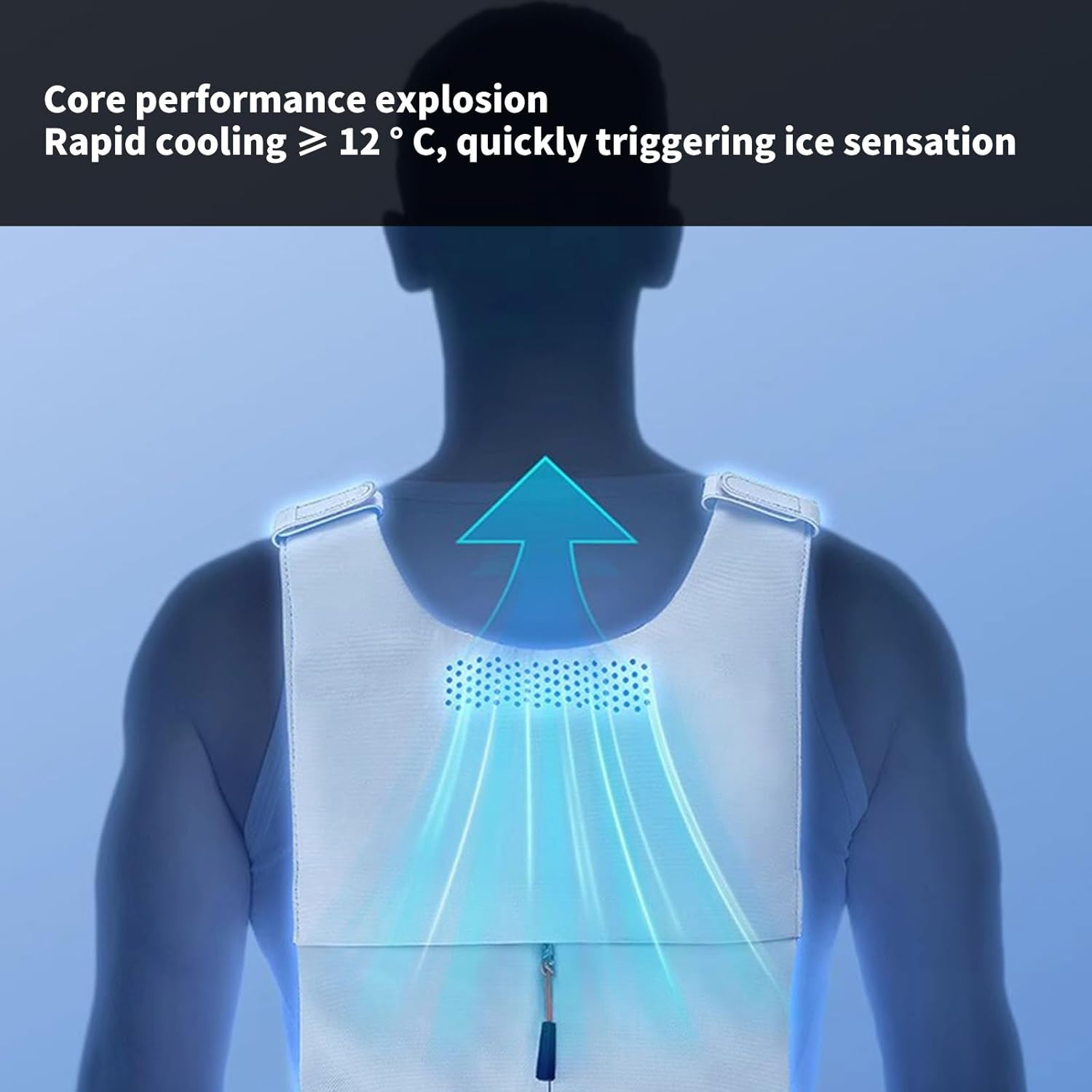実用的な冷却アスレチックベストデバイスファブリックテクスチャスポーツトレーニングやトレーニングエアコンに適しています