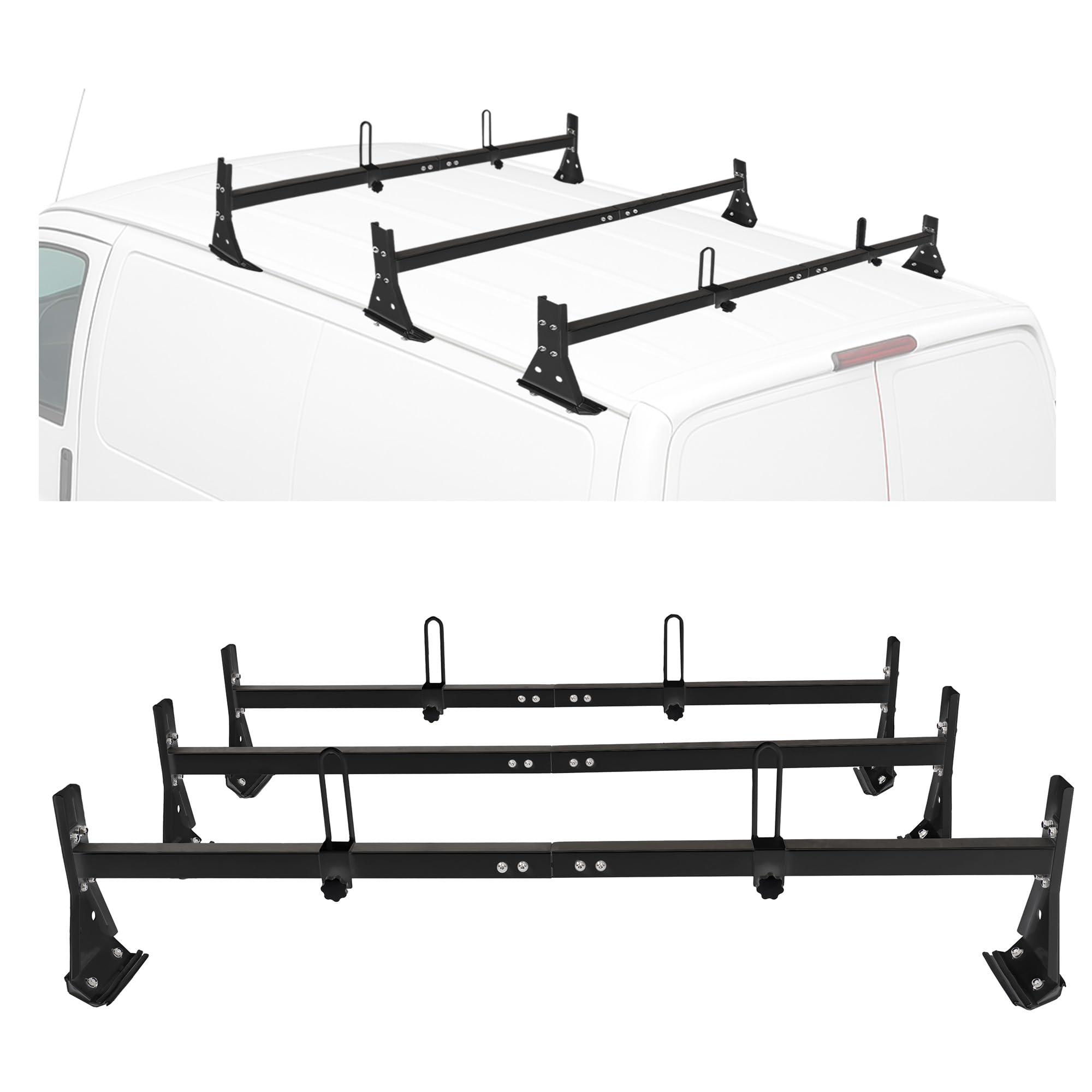 Used Van Ladder Racks Snapklik.com : ECOTRIC Van Ladder Racks 3 Bar Roof Racks 59 Inches ...