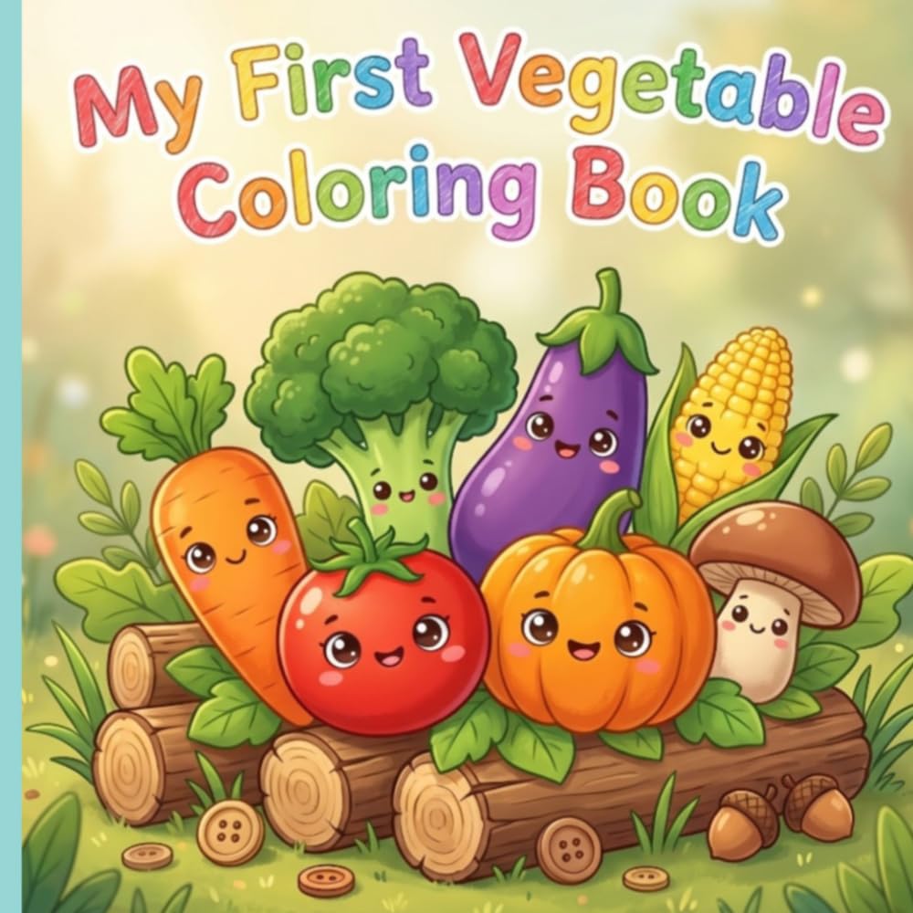 My First Vegetable Coloring Book for Kids: Cute & Easy Veggie Designs for Toddlers | Fun Learning Coloring Pages with Simple Illustrations