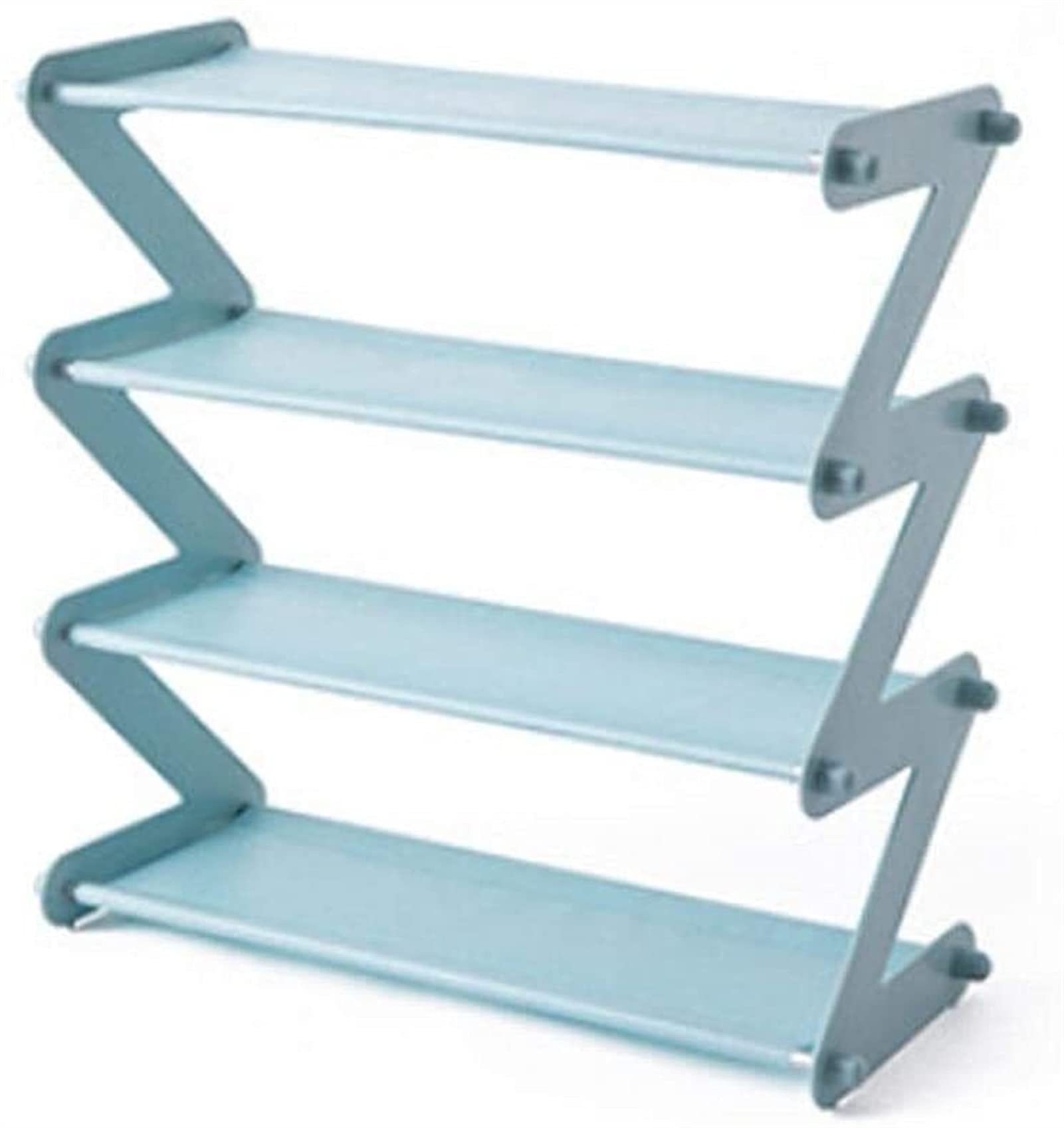 Rack de zapatos de montaje multifuncional celeste para ordenar el calzado en el hogar