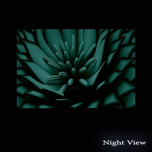 Miniatura 2 de Startonight Arte de pared de vidrio acrílico, decoración de flores azules y rosas, obra de arte brillante de 24 x 36 pulgadas, decoración del hogar