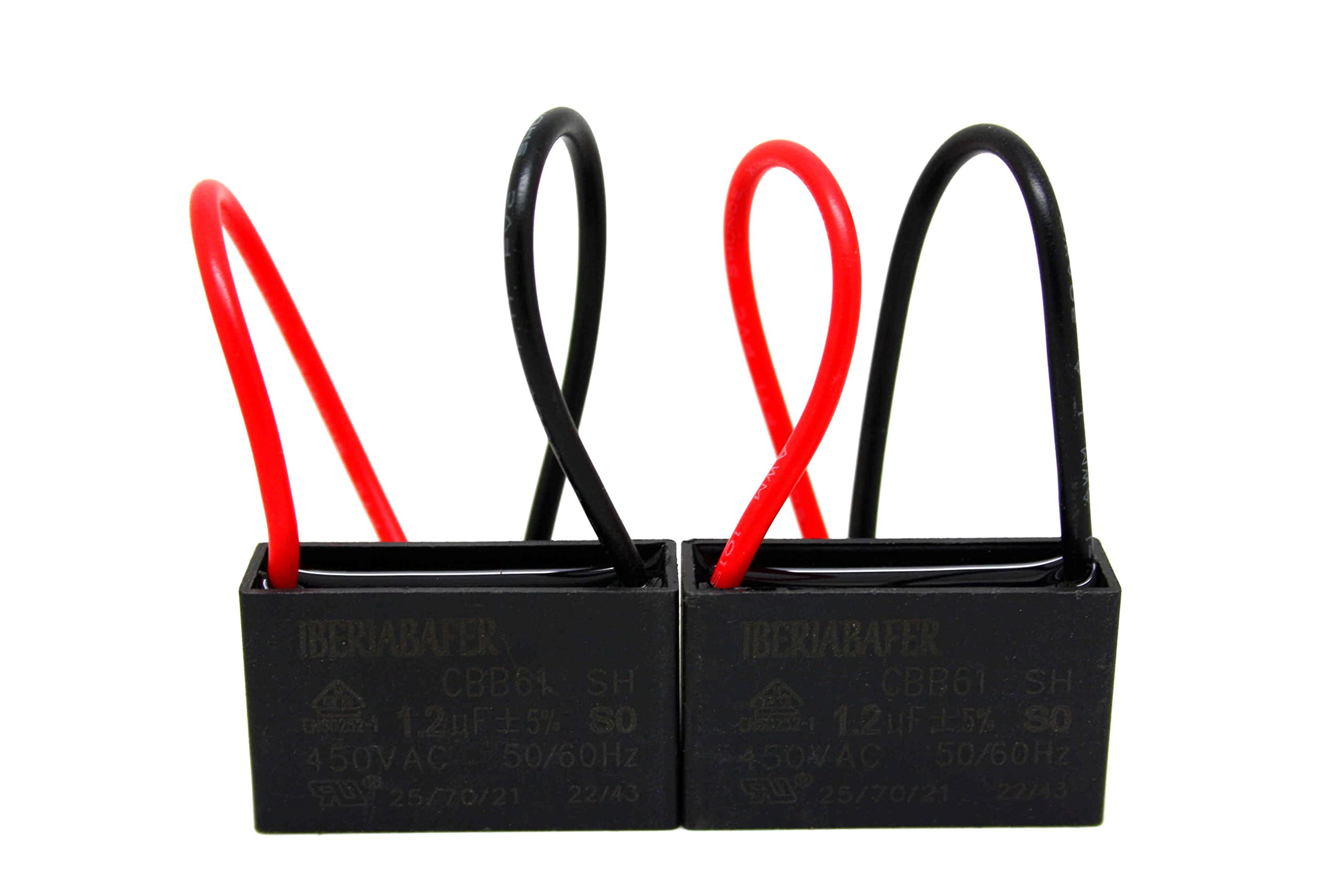 2 Condensateurs CBB61 1.2uF 450V AC Pour Ventilateurs Et