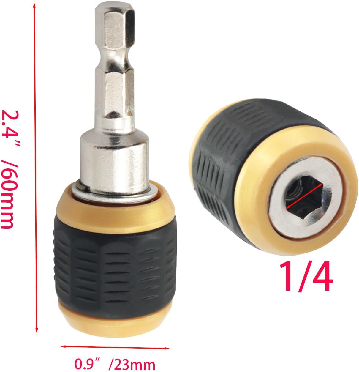 2PCS 1/4 Pop Up Hex Shank Adapter Large Head Version Electric Drill Quick Conversion Socket Adapter Used with Screwdriver Bit Holder Extension Rod