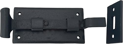 Miniatura 6 de (1) Depósito de hardware antiguo  Pestillo deslizante de cola rizada de 5 pulgadas  Hierro fundido resistente  Pestillo decorativo de estilo antiguo