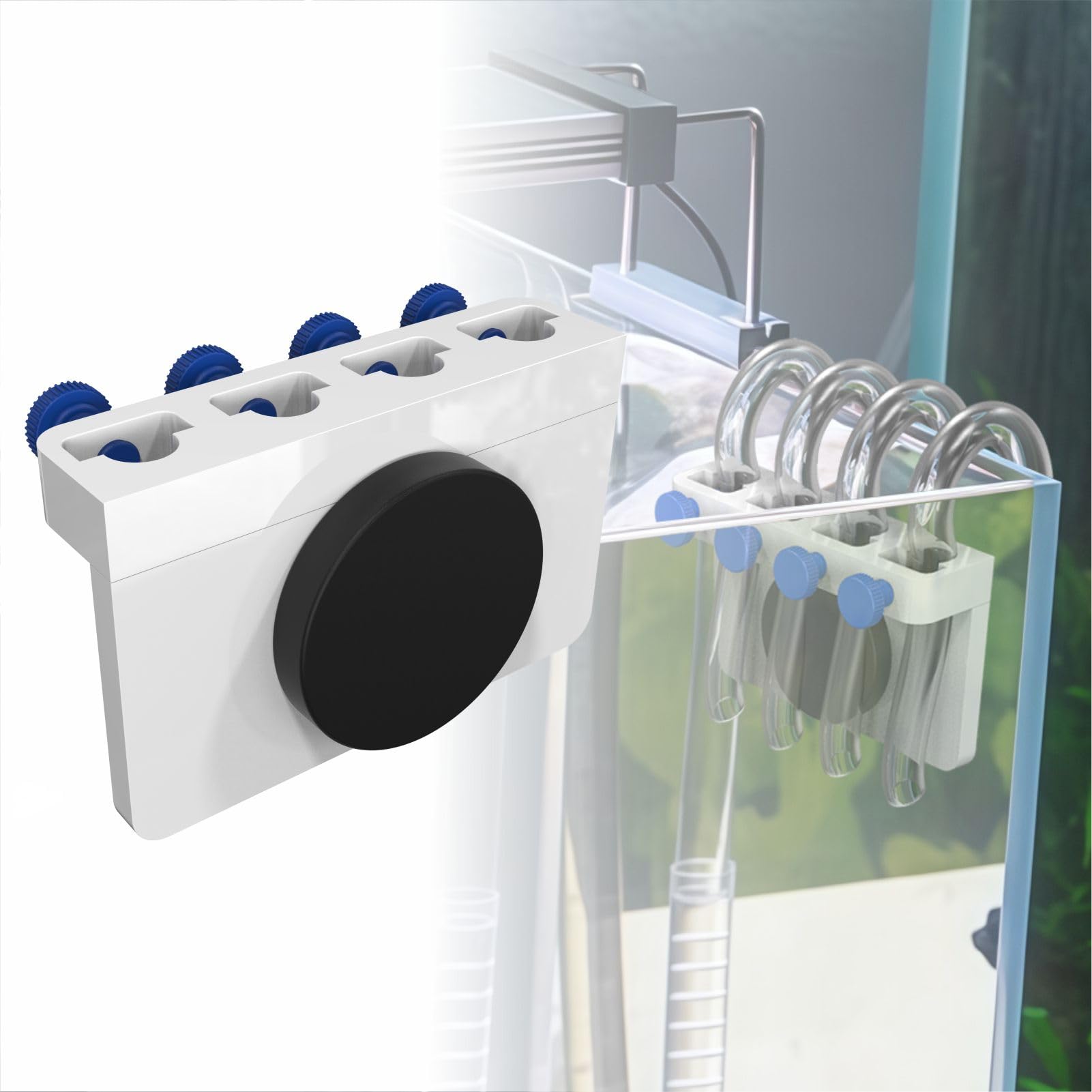 EDWERD Magnetic Dosing Tube Holder - Secure Aquarium Fixture for PH, ORP, Temp Probes & Air Pump Accessories, Stable & Easy Mounting
