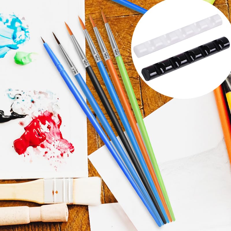 Image of 4 Pack Paint Brush Holder Rest Mini Acrylic Portable Stand Storage Rack for Paint Brushes Set Oil Painting Watercolor Paintbrushes Makeup Nail Art Pen Pencil Miniature Detailing Drawing