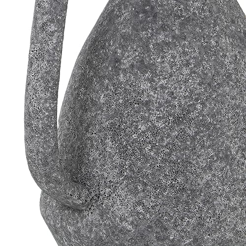 Vase en céramique gris foncé stable anti-chute à texture sablée - 4
