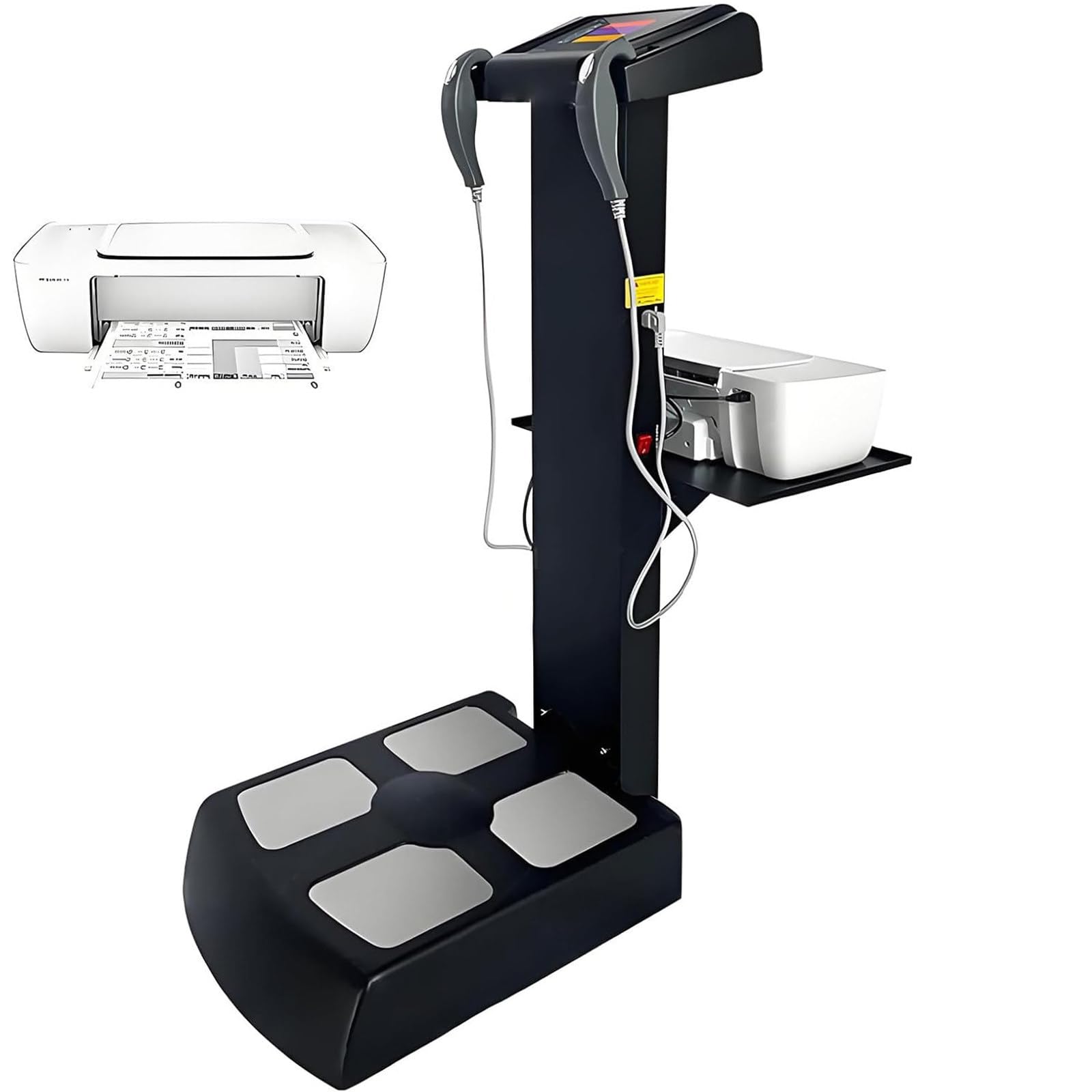 Analizzatore Grasso Corporeo BMI 8 Pollici con Display LCD e Stampante,Dispositivo Professionale per Analisi Composizione Corporea,Report Multilingue Black
