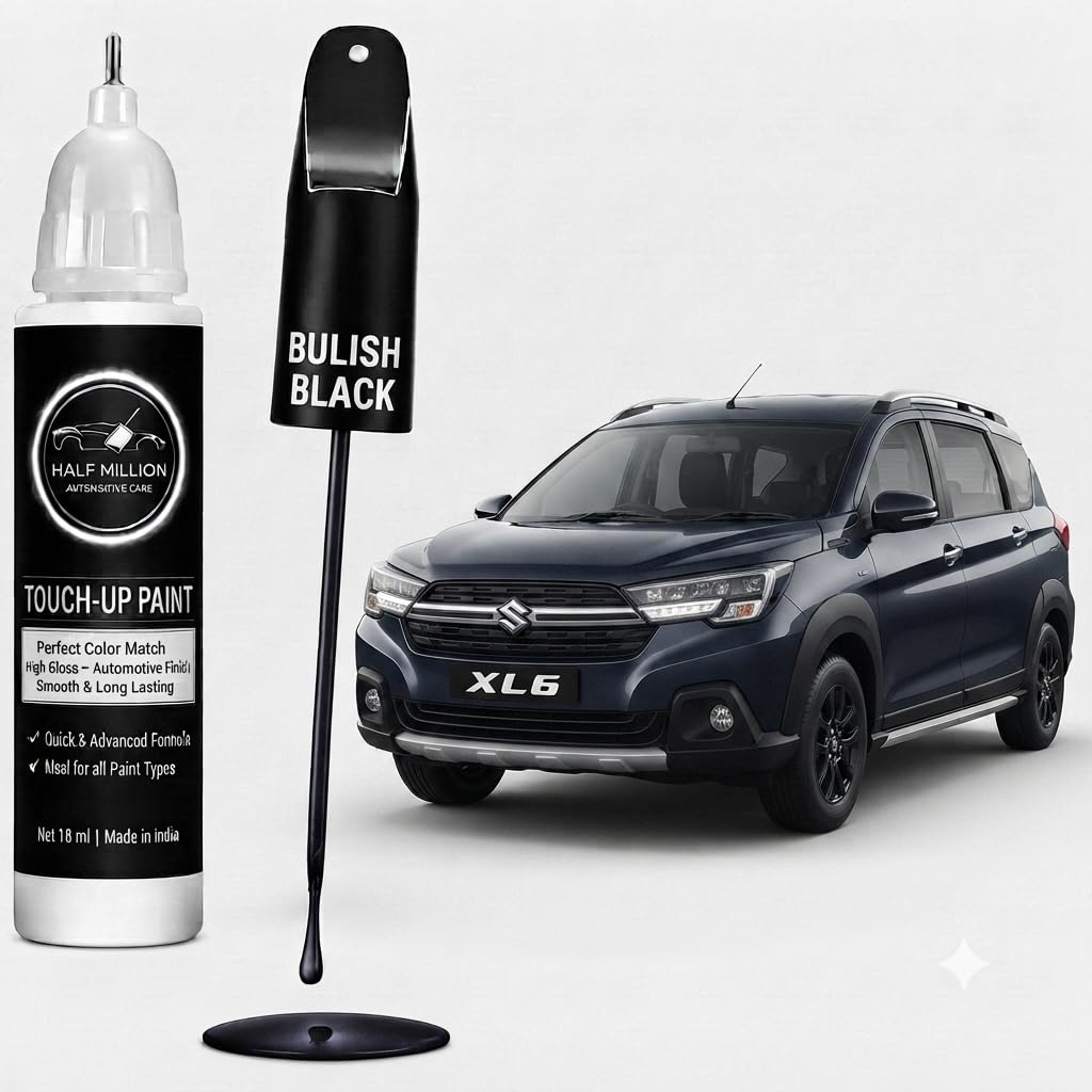 Half Million® Touch Up Paint for Maruti Suzuki XL6 BLUISH BLACK | 18ml Car Scratch Repair Paint Pen | Factory Color Match | Quick Dry | High Gloss Finish | DIY Paint Chip & Scratch Remover-image-5