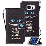 Galaxy S7 Case, S7 Case, Galaxy S7 Wallet Case, Etubby [Wallet Stand] PU Leather Wallet Flip Protective Skin Case with Card Slots and Wrist Strap for Samsung Galaxy S7 (2016) - Cheshire Cat
