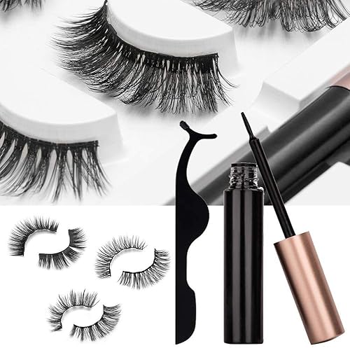 Miniatura 2 de Juego de pestañas magnéticas y delineador de ojos, delineador magnético para pestañas postizas magnéticas, con pestañas reutilizables