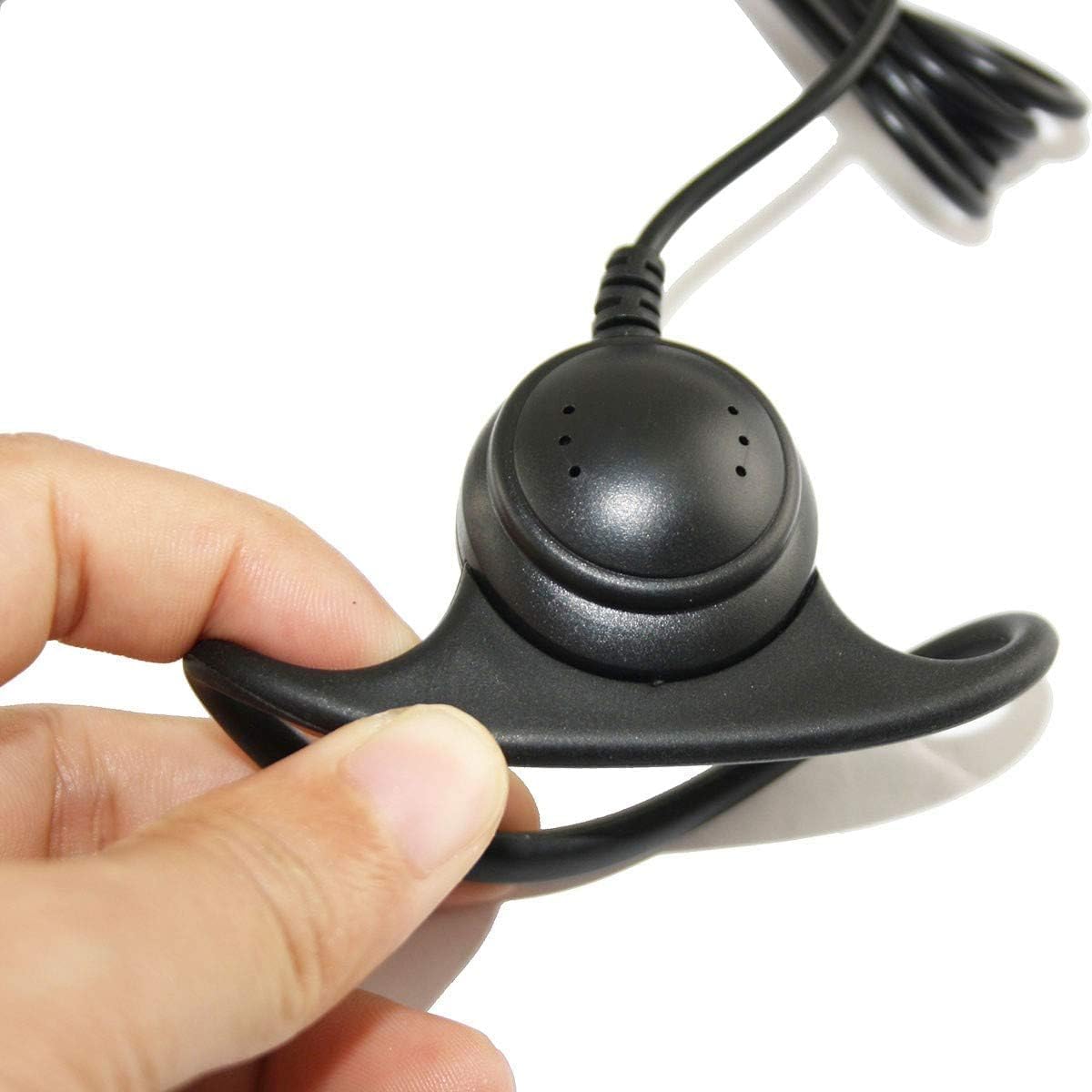 EXMAX DTP-03 3.5mm D-Shape Single Side Ear Hook Clips Earphone Headset Headphone Dual Channel for Tour Guide System Receiver Tablet Laptop PC Skype YouTube MP3/4 DVD(30PACK)