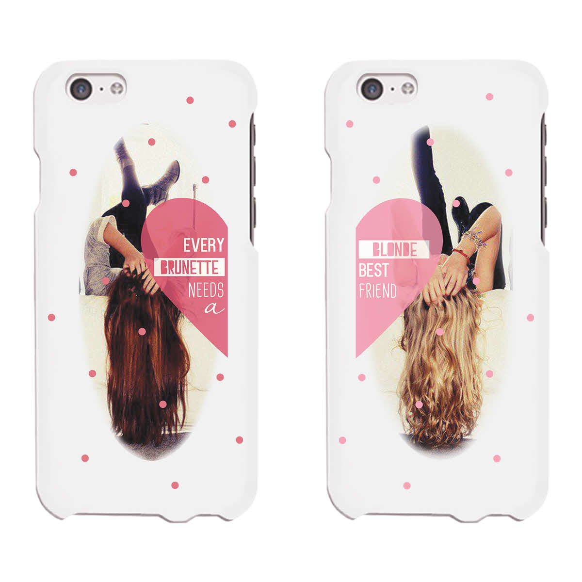 365 Printing Every Brunette and Blonde White Matching Best Friends Phone Cases for BFF Wireless Phone Accessory