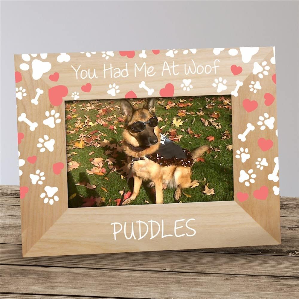 GiftsForYouNow You Had Me At Woof Personalized Picture Frame, Coral Design, New Puppy, Best Dog Ever, Unique Dog Gift