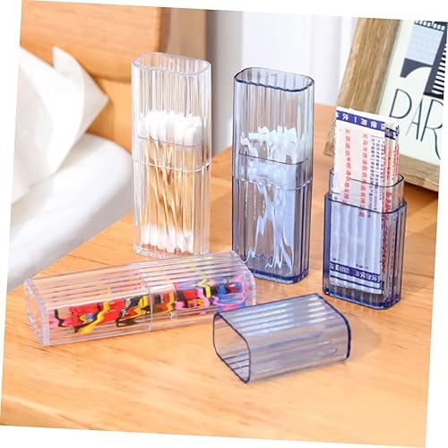 Miniatura 7 de Organizador de hisopos de algodón portátil transparente, caja de almacenamiento de viaje pequeña para almohadillas de algodón, herramientas de