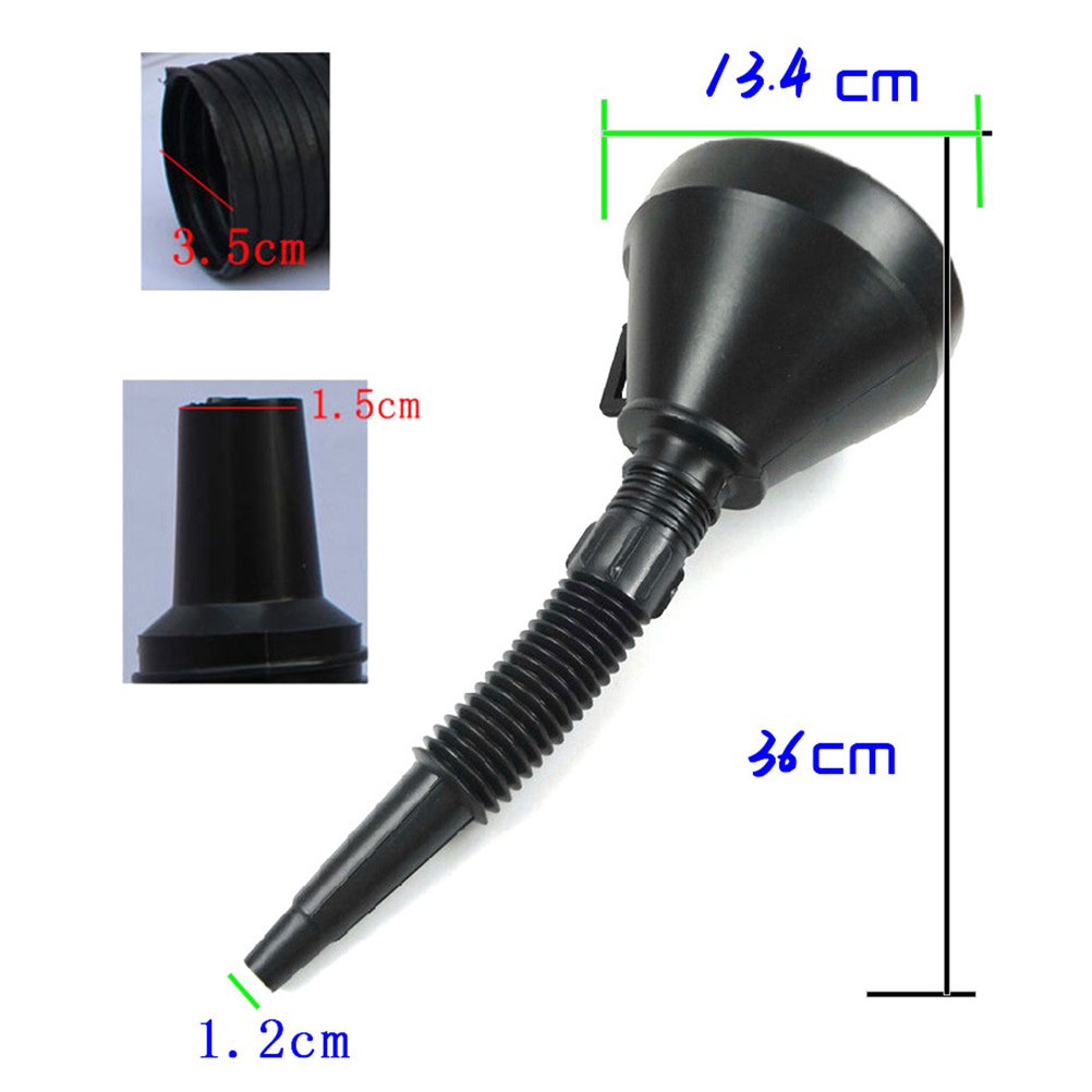 Entonnoir Flexible Avec Filtre - Pour Huile Moteur Et Essence - Plastique Résistant - 36cm