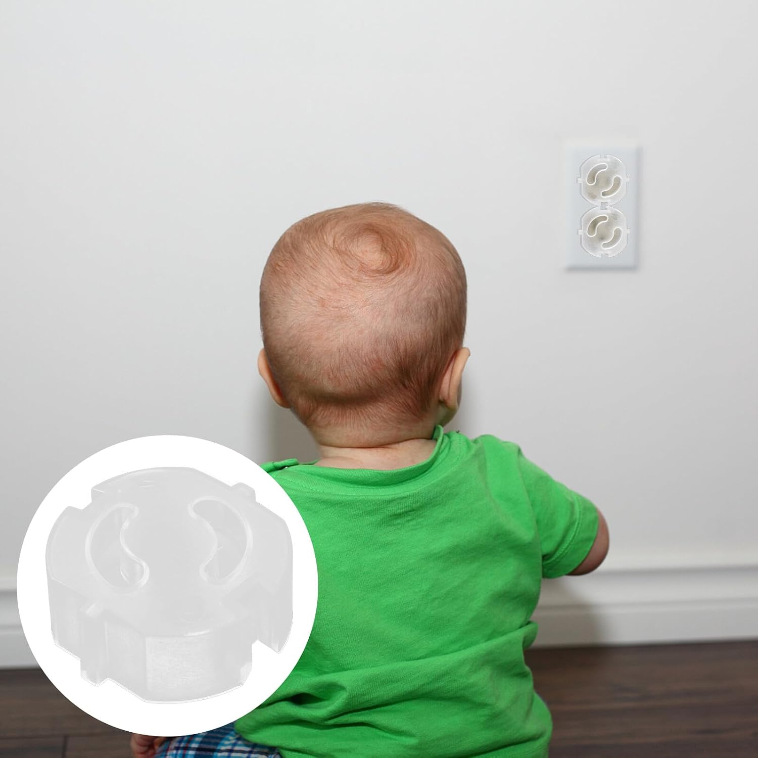 Mikinona 20pcs Clear Safety Plug Covers Childproof Outlet Protection Caps Electric Socket Proofing for Home Safety Easy to Use Transparent Babyproof Outlet Plugs