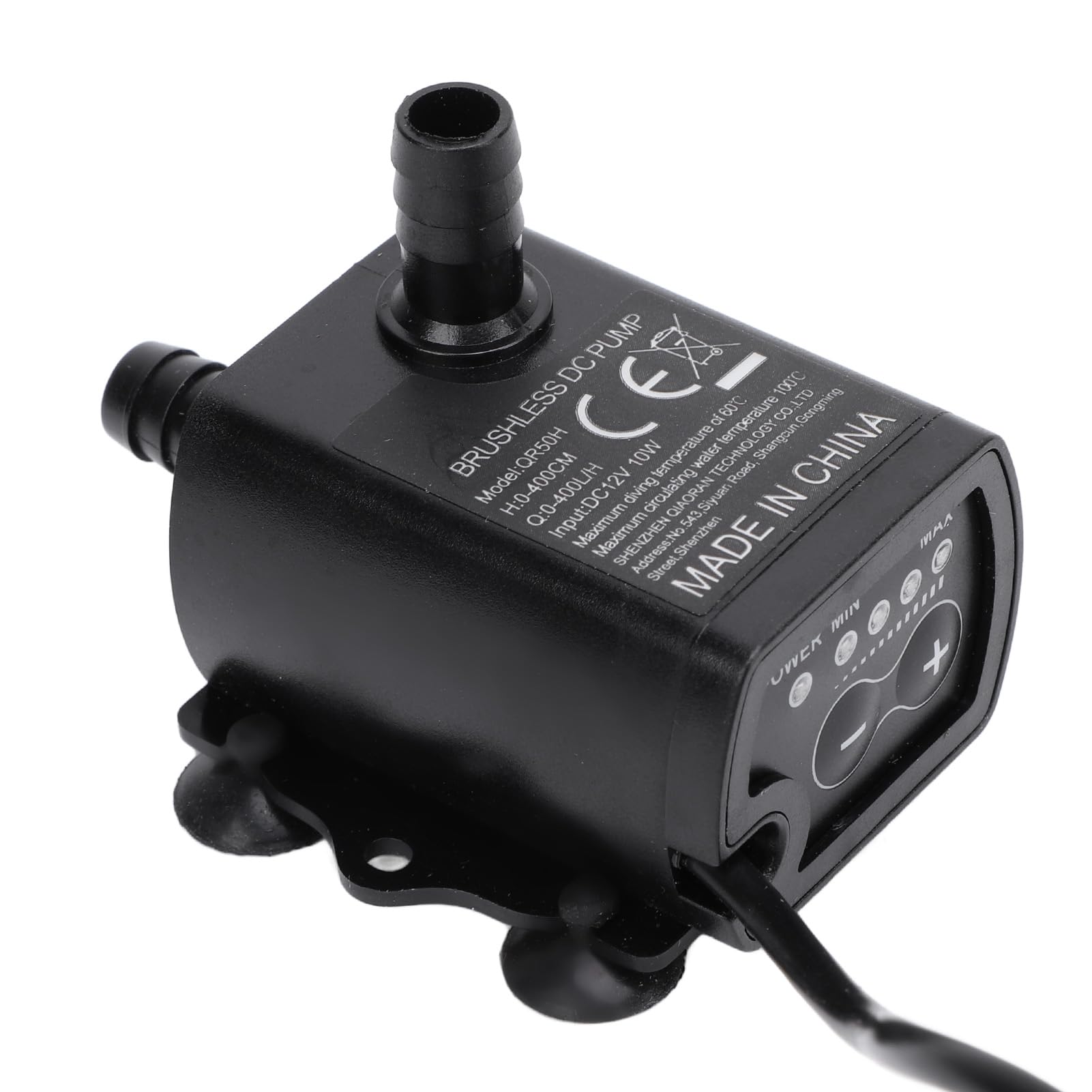 Amazon | 小型噴水用水中ポンプ 流量調整可能 DC 12V 10W 0-400L/H 0