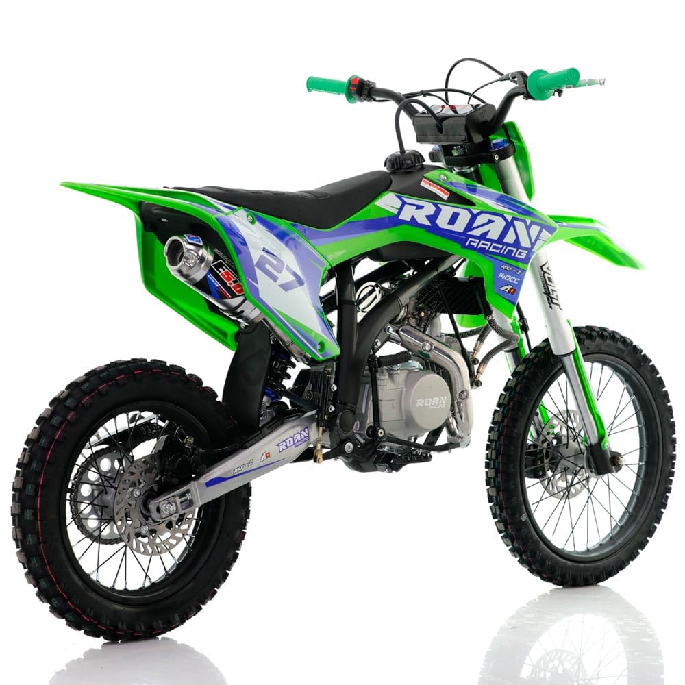 Pit bike Apollo RXF-Z 140CC 17/14 XL con radiador de aceite motocross, enduro (verde)