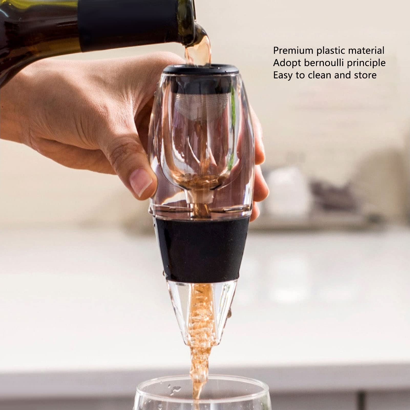 Lot de 4 carafes à vin classiques en verre à vin rouge avec carafe à décanter et aérateur - Décoration de la maison pour vin rouge, cognac, bourbon Scotch-B 150 ml