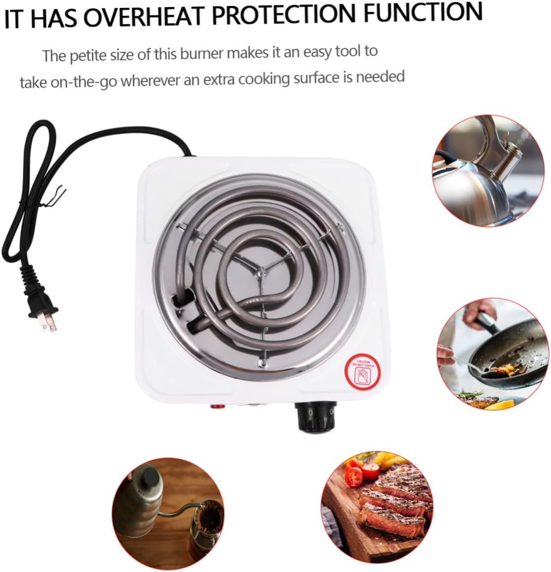 MAGICLULU 1000W Single Burner Temperature Electric Cooktop for Home Use Portable Heating Furnace with Overheat Protection for Efficient Cooking and Prolonged Life