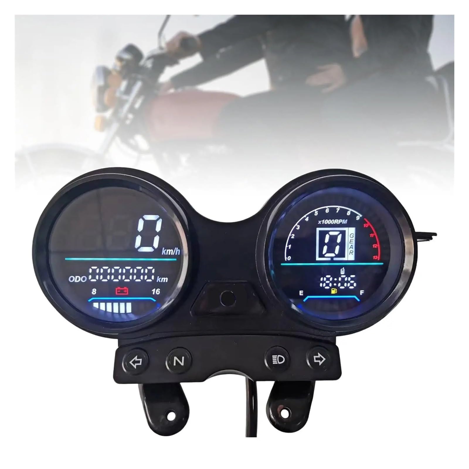 Contagiri contachilometri Tachimetro Digitale A LED 12V Per Ybr 125 Pannello Digitale Per Moto Con Alloggiamento Ricambio Installazione