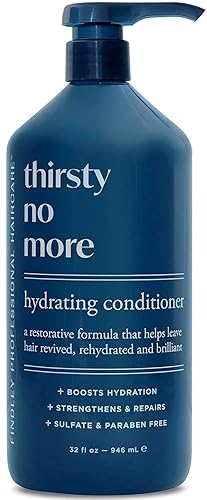 Findley Acondicionador hidratante Thirsty con aceite de coco y proteína de seda, hidrata y previene la rotura  Fortalece el cabello dañado (32 onzas)
