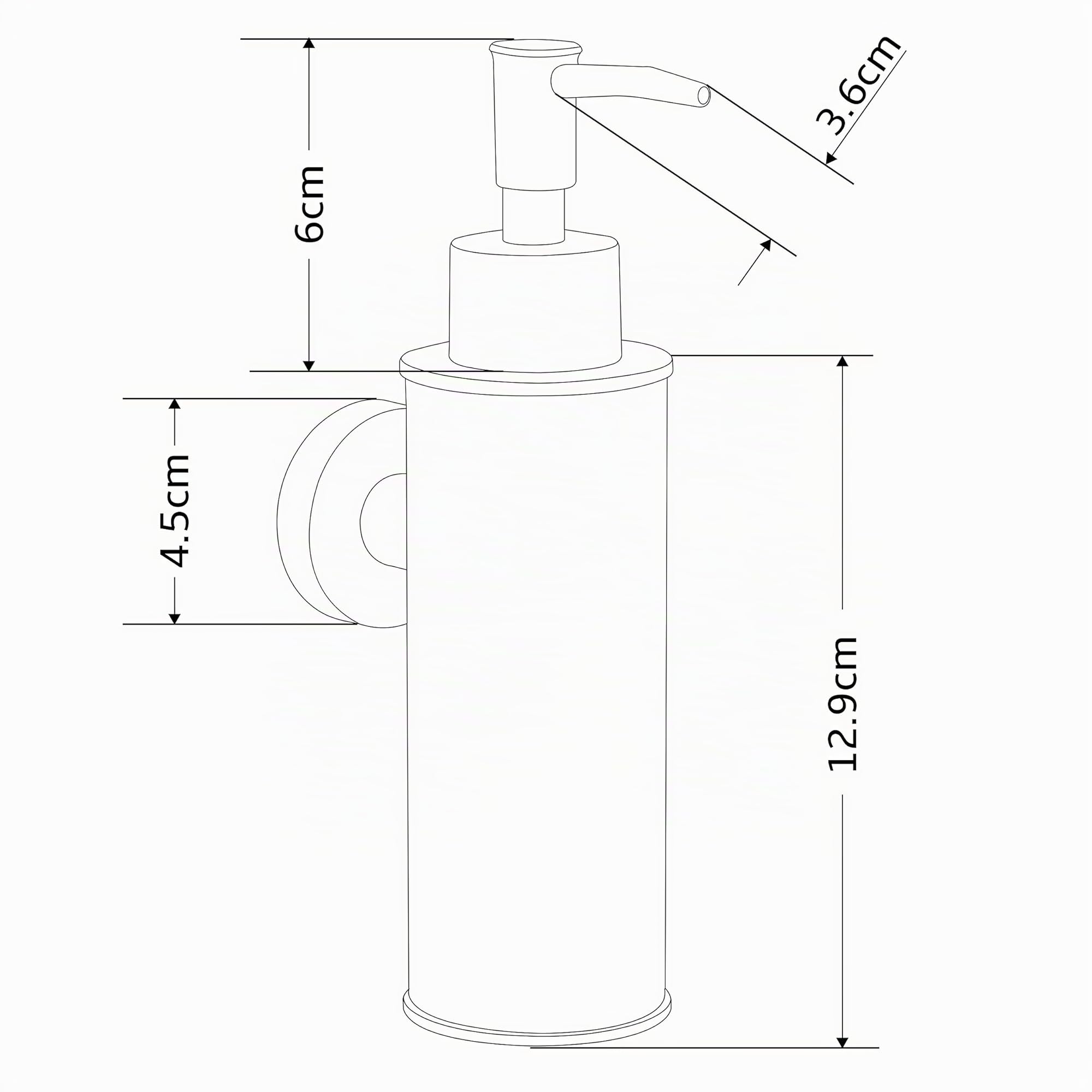 BGL Dispenser di sapone in acciaio inox 304 montato a parete per decorazione (rotondo, cromo)