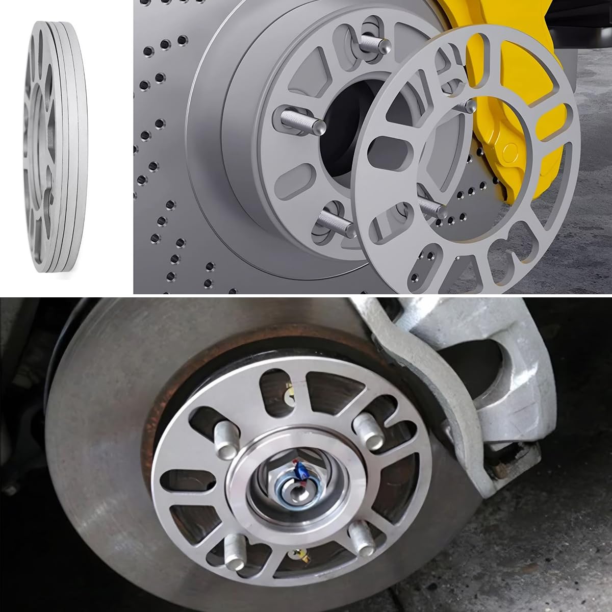 JNNJ 4 Pièces Entretoises Universelles Pour Jantes Pour Véhicule, Cales D'espacement De Roue En Alliage D'aluminium, Entretoise Roue De Moyeu Roue élargis Et Modifiés, Auto Accessoire(10mm)