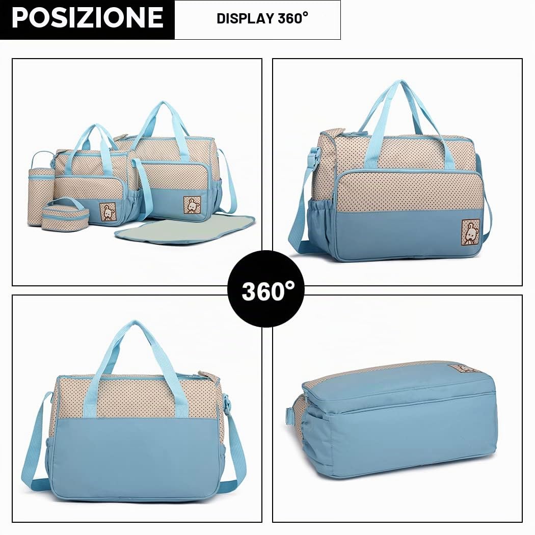 Miss Lulu Set Ospedale Parto 5 in 1 per Neonato - Kit Completo Maternità (Blu)