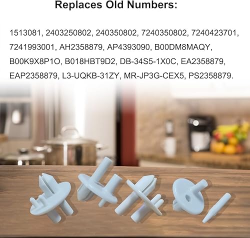 Miniatura 5 de Paquete de 4 fundas de soporte 241993001 para nevera, soporte para estante de refrigerador con frigidaire, repuesto AP4393090 PS2358879 240350802